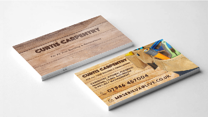 Curtis carpentry business card design and print service
