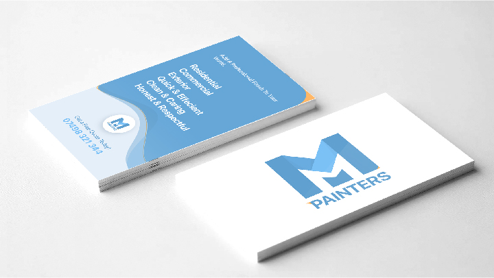 mm painters business card design and print service