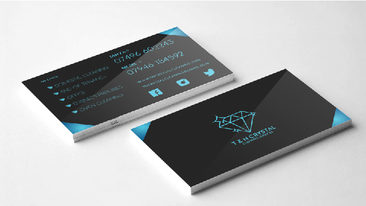 t and n crystal cleaning services business card design and print service